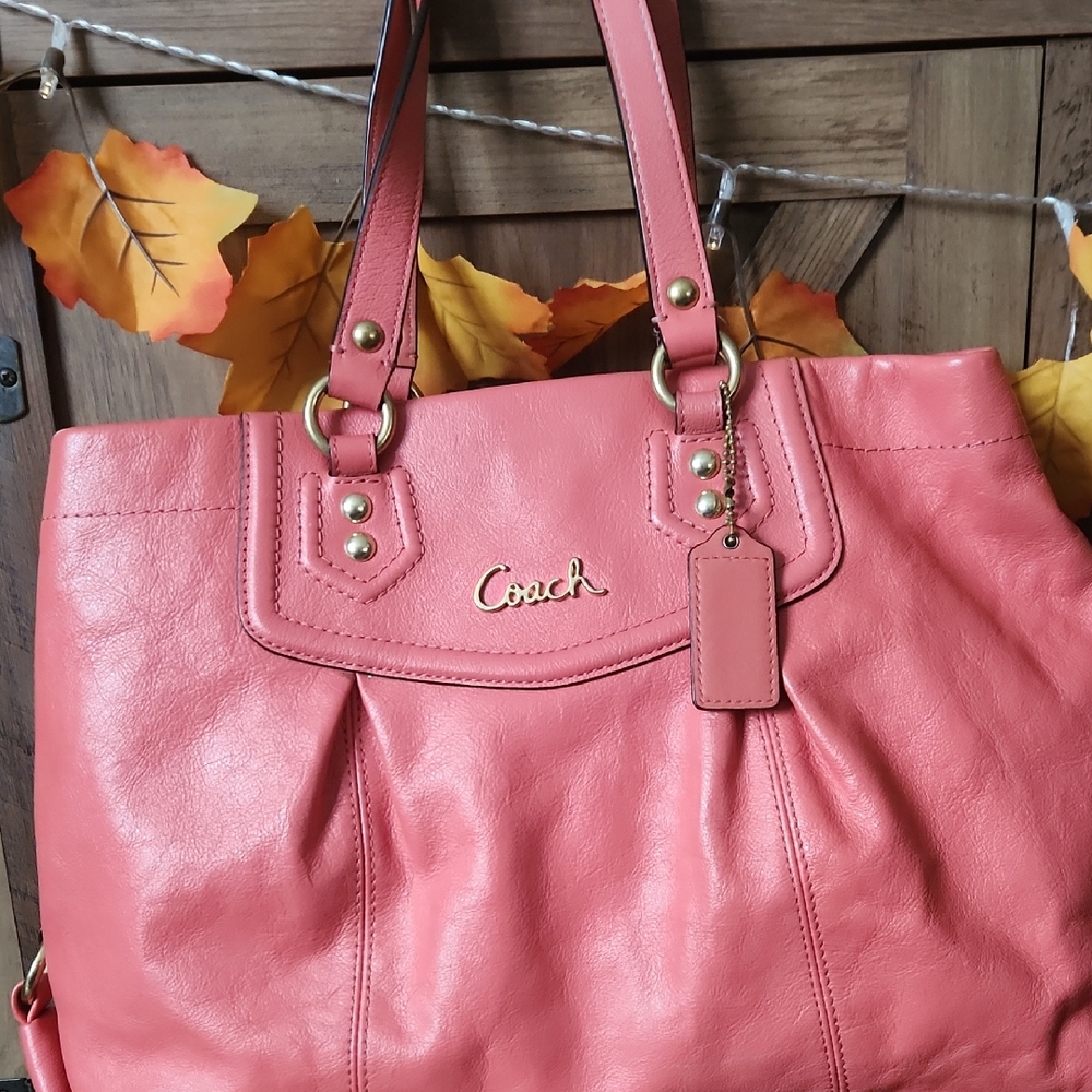 Coach Coral Leather Tote Bag